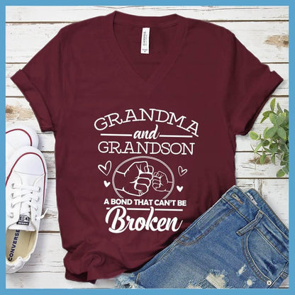 Grandma And Grandson A Bond That Can't Be Broken V-neck