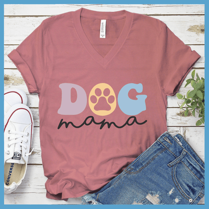 Dog Mama Colored Print Version 4 V-Neck