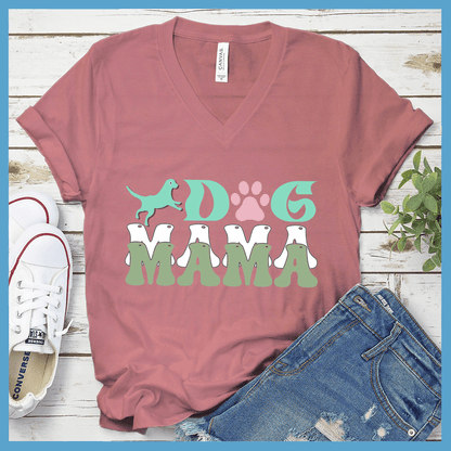 Dog Mama Colored Print Version 2 V-Neck