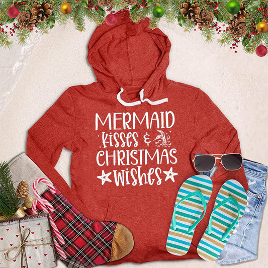 Mermaid Kisses And Christmas Wishes Hoodie
