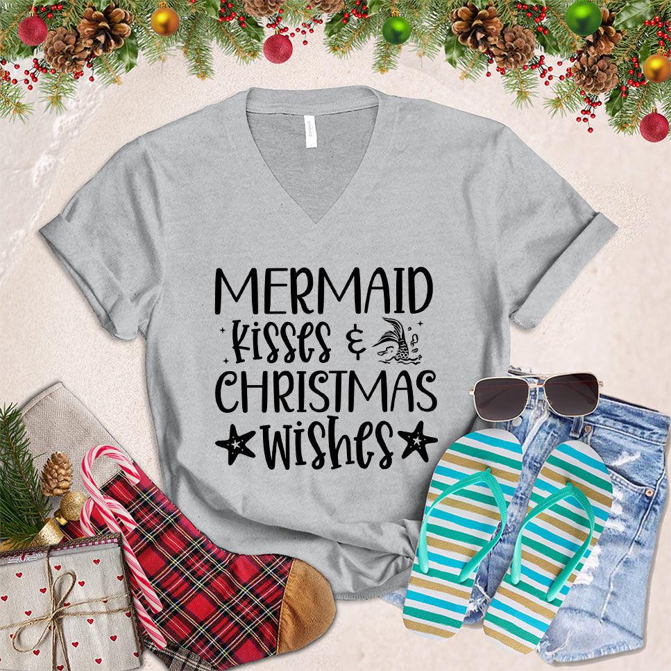 Mermaid Kisses And Christmas Wishes V-Neck