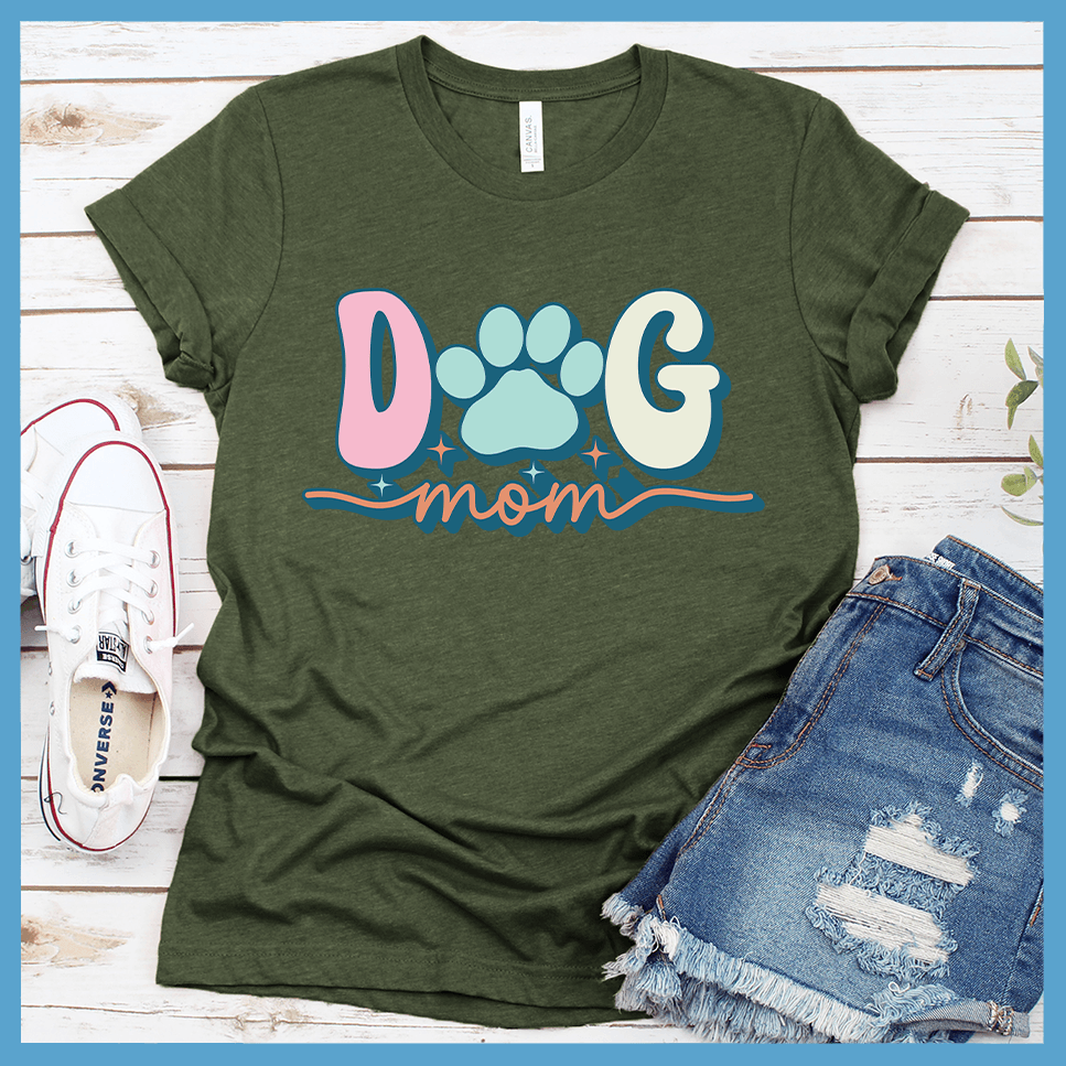 Dog Mom Colored Print T-Shirt