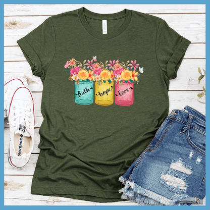 Faith Hope Love T-Shirt Floral Colored Edition
