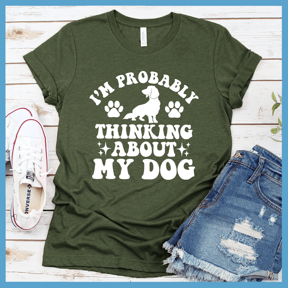 I'm Probably Thinking About My Dog Retro T-Shirt