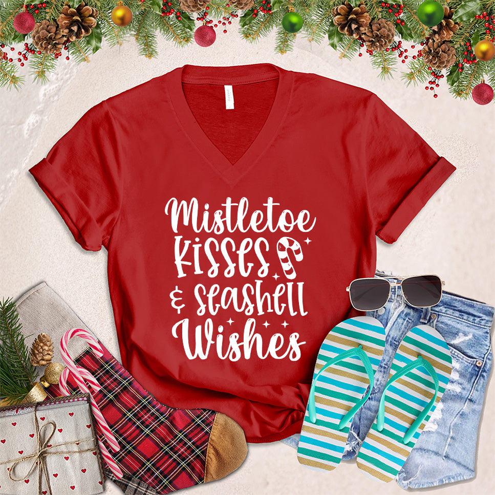 Mistletoe Kisses And Seashell Wishes V-Neck