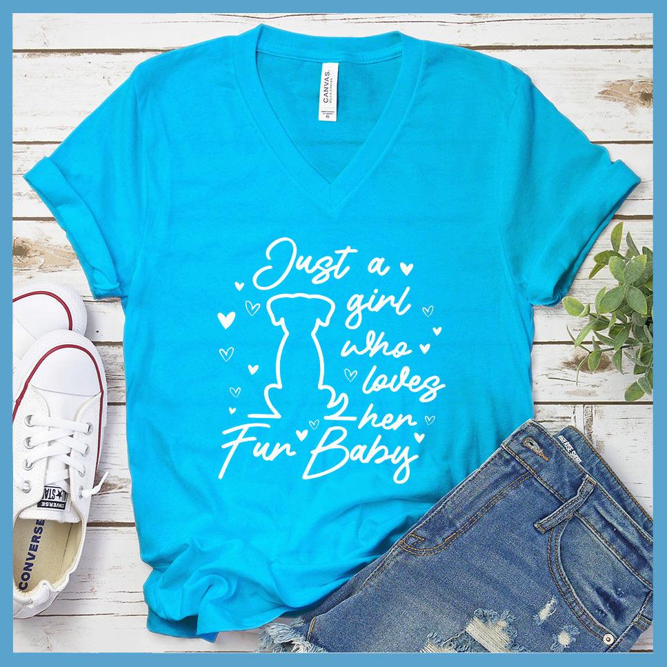 Just A Girl Who Loves Her Fur Baby Version 2 V-Neck