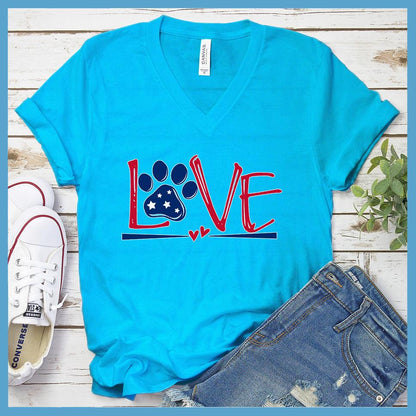 Dog Love Colored Print Version 2 V-neck