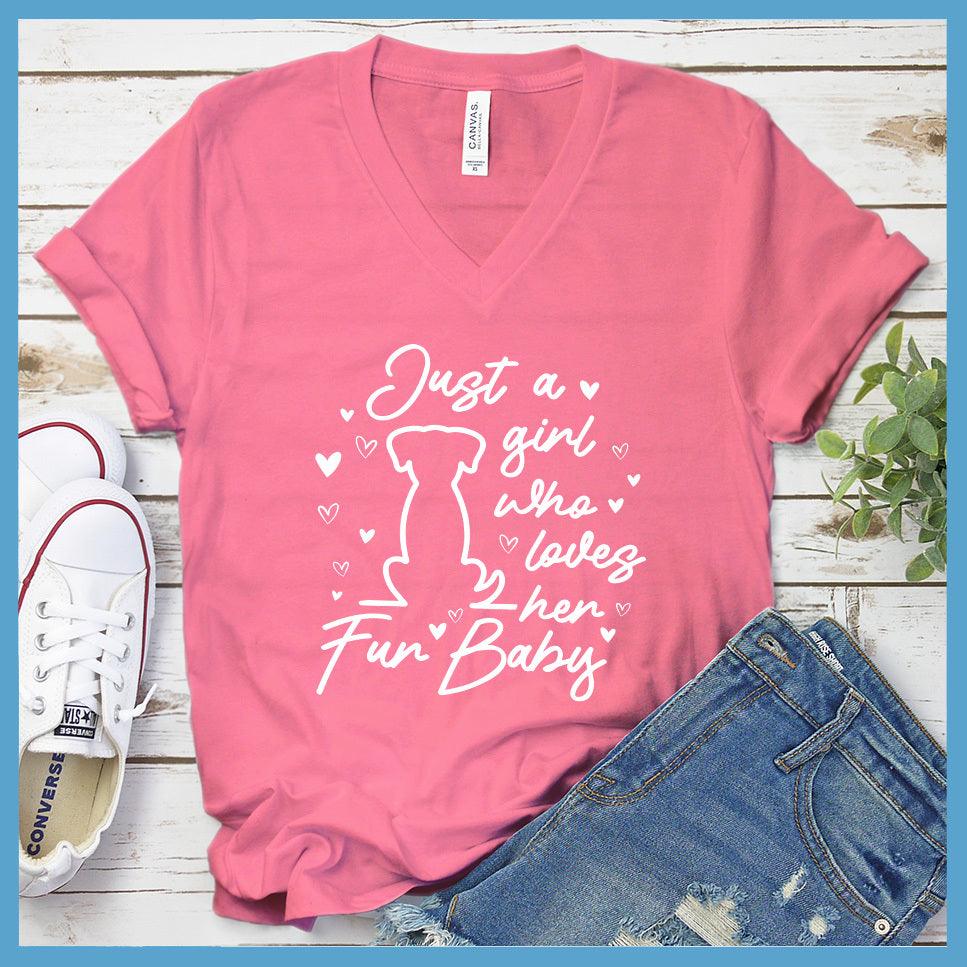Just A Girl Who Loves Her Fur Baby Version 2 V-Neck
