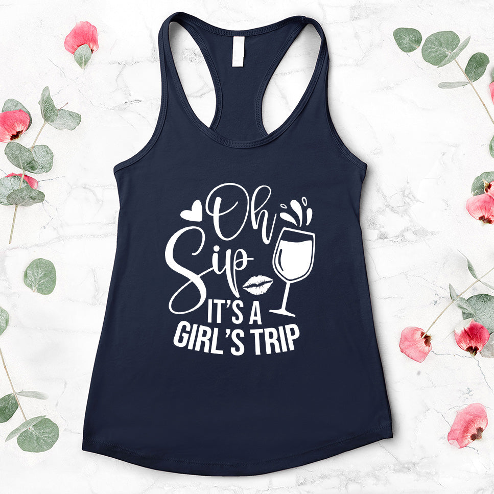 Oh Sip It's A Girl's Trip Tank Top