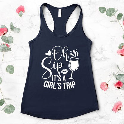 Oh Sip It's A Girl's Trip Tank Top