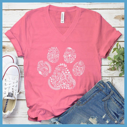 Floral Paw V-Neck