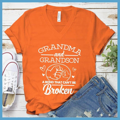 Grandma And Grandson A Bond That Can't Be Broken V-neck