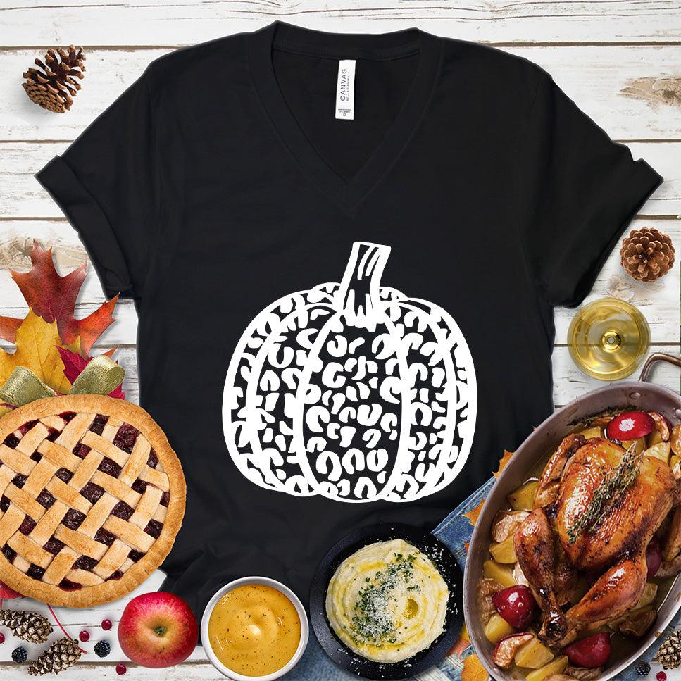 Pumpkin Leopard V-Neck