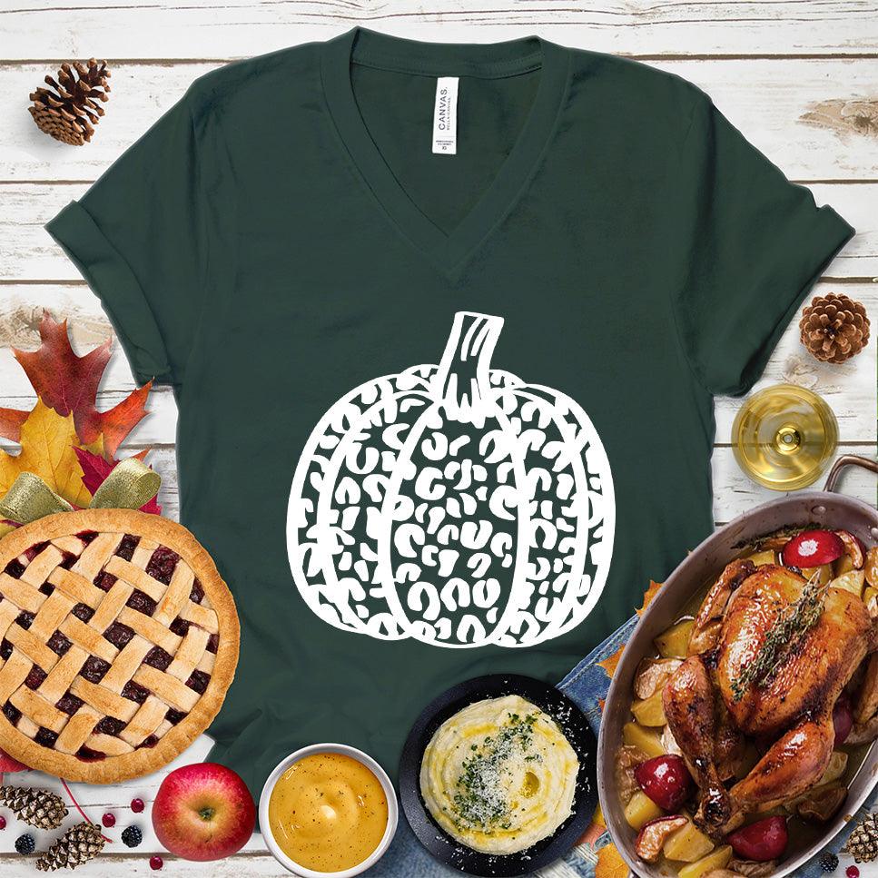 Pumpkin Leopard V-Neck