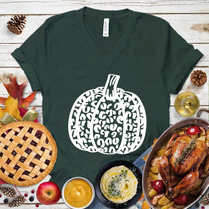 Pumpkin Leopard V-Neck
