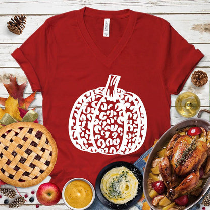Pumpkin Leopard V-Neck