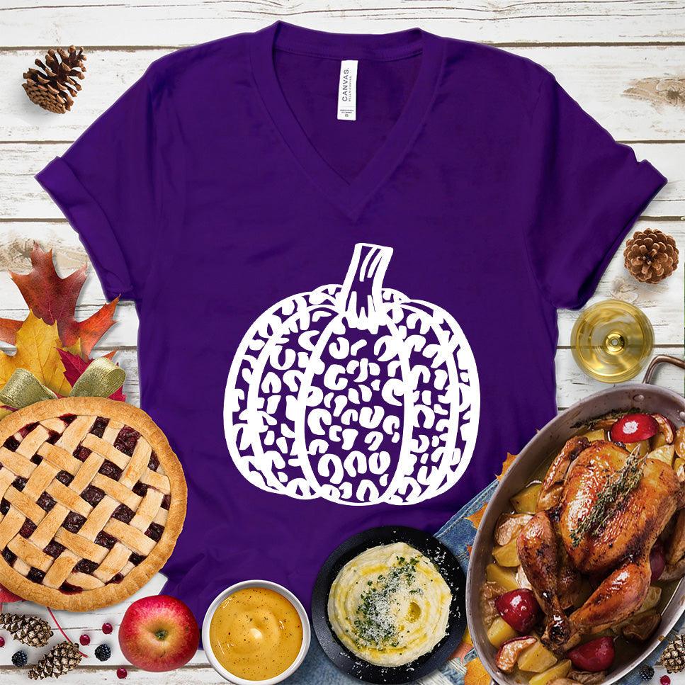 Pumpkin Leopard V-Neck