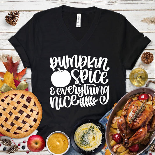 Pumpkin Spice And Everything Nice Version 2 V-Neck