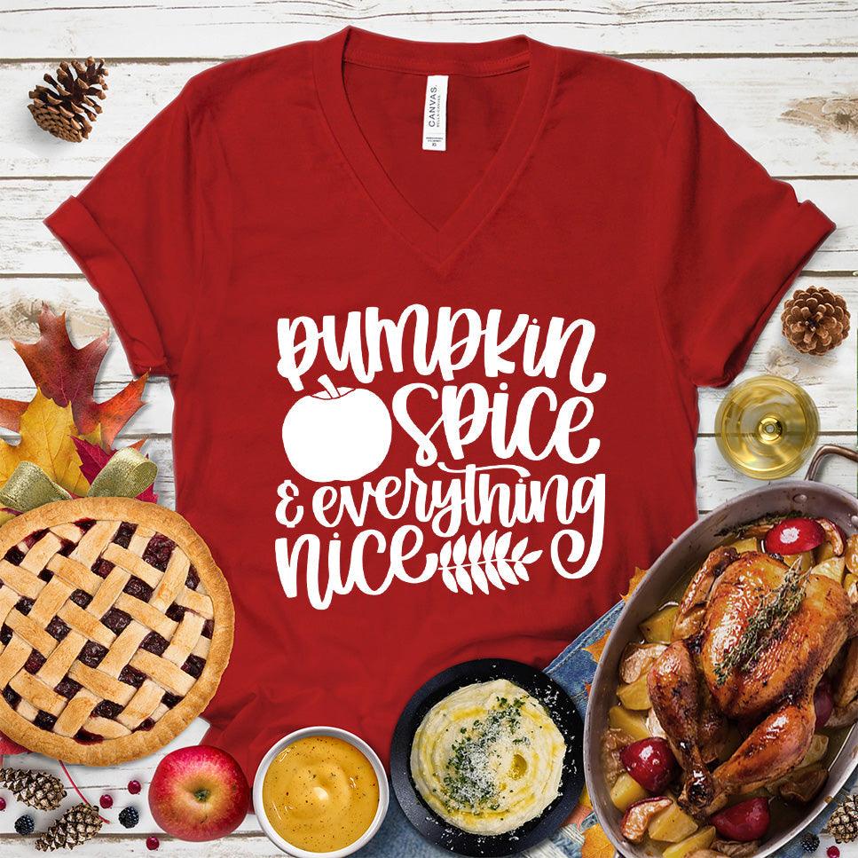 Pumpkin Spice And Everything Nice Version 2 V-Neck