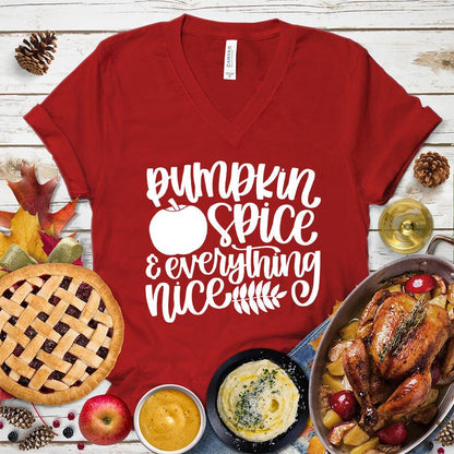 Pumpkin Spice And Everything Nice Version 2 V-Neck
