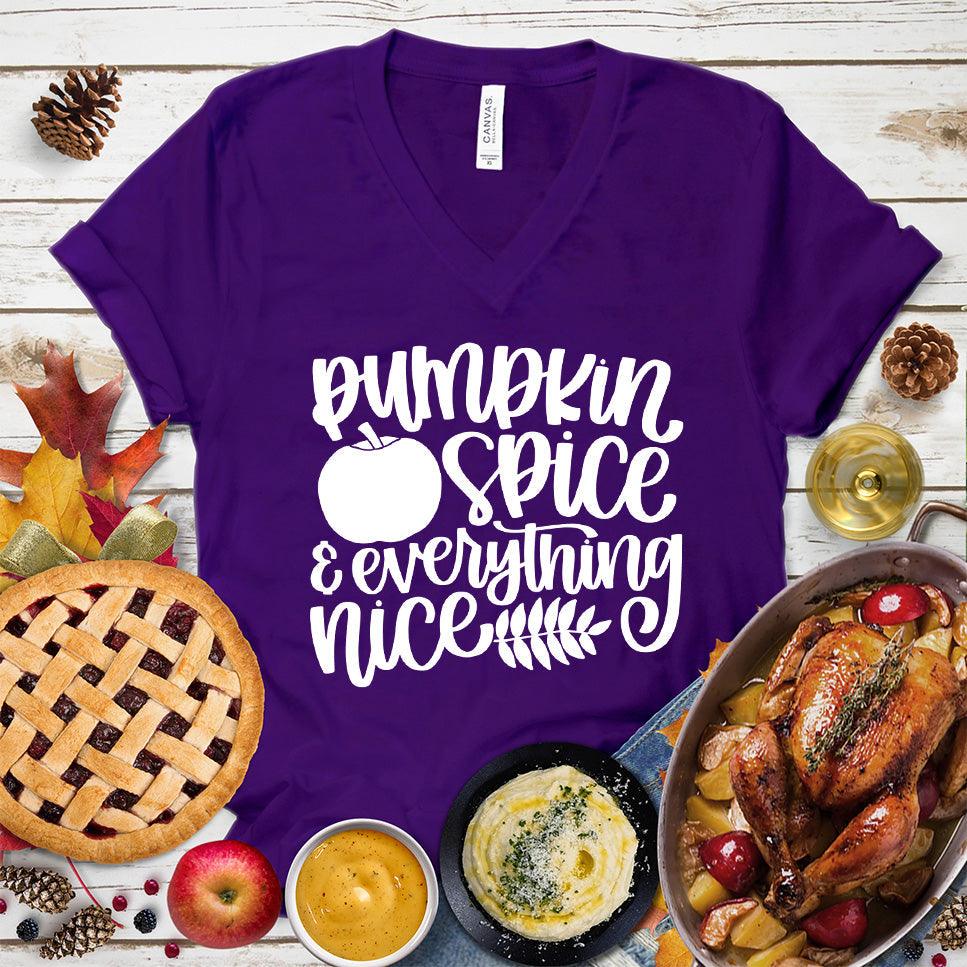 Pumpkin Spice And Everything Nice Version 2 V-Neck