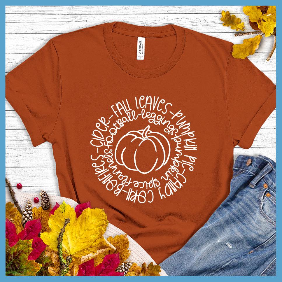Fall Words Circle T-Shirt