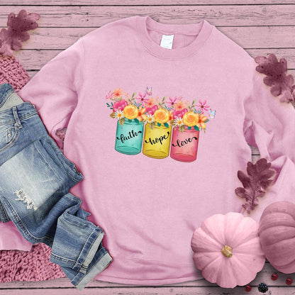 Faith Hope Love Floral Colored Sweatshirt