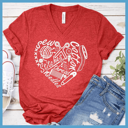 Sewing Heart V-neck