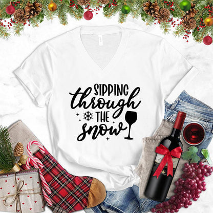 Sipping Through The Snow V-Neck