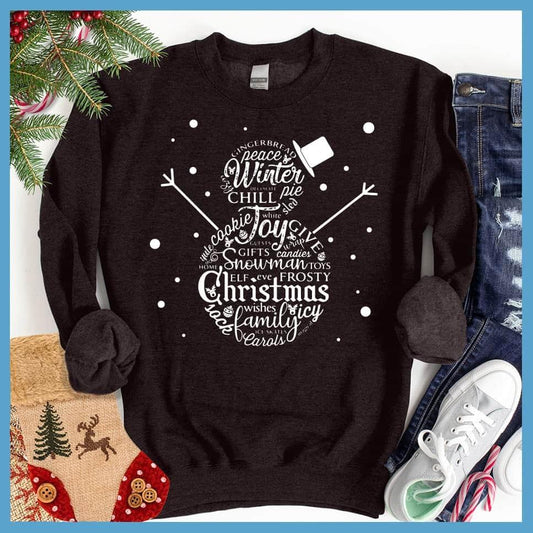 Snowman Christmas Collage Sweatshirt