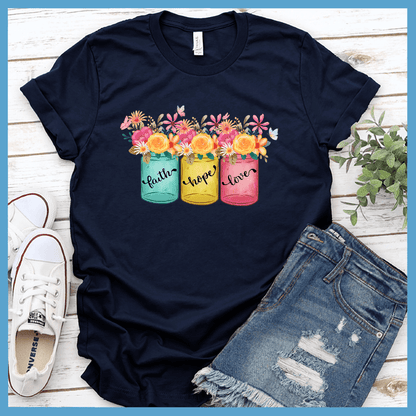 Faith Hope Love T-Shirt Floral Colored Edition