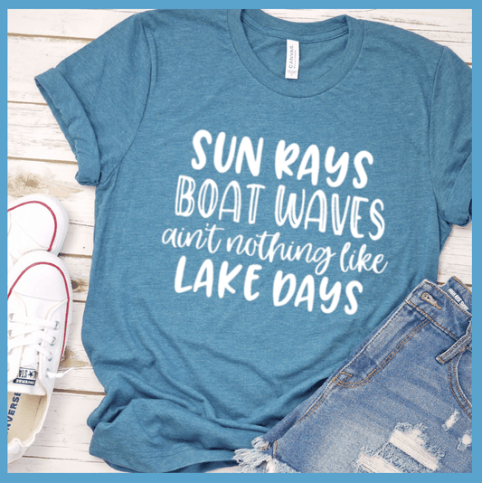 Sun Rays Boat Waves T-Shirt
