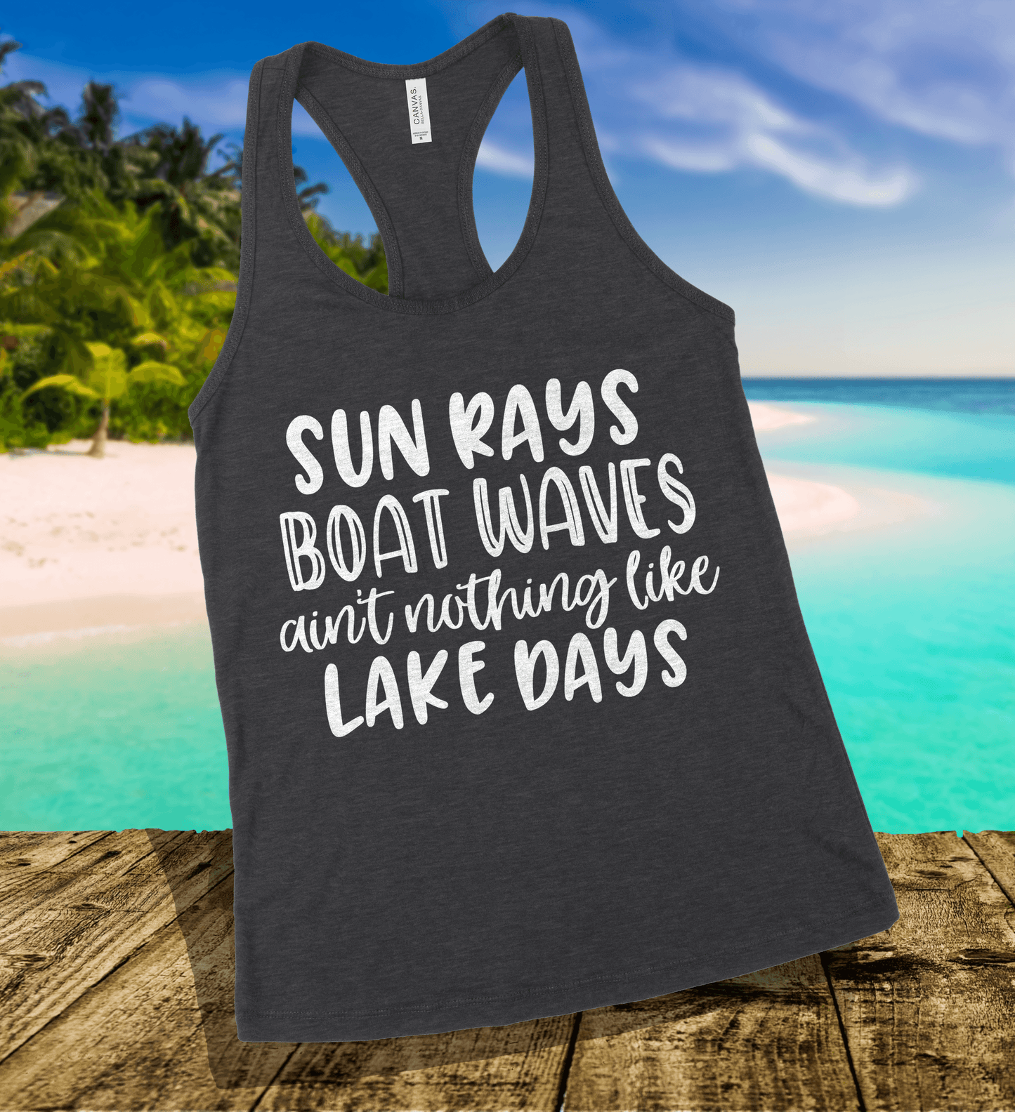 Sun Rays Boat Waves Tank Top