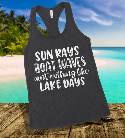 Sun Rays Boat Waves Tank Top