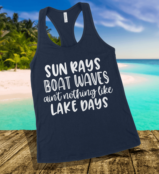 Sun Rays Boat Waves Tank Top