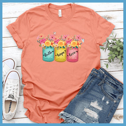 Faith Hope Love T-Shirt Floral Colored Edition