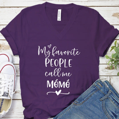 My Favorite People Call Me Mémé V-Neck
