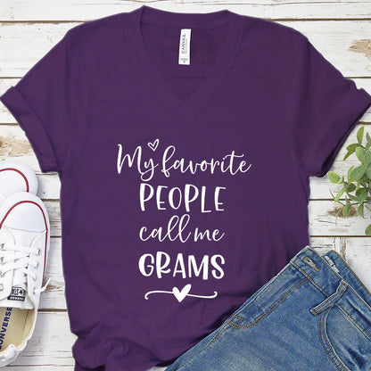 My Favorite People Call Me Grams V-Neck
