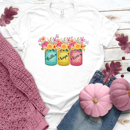 Faith Hope Love Floral Colored T-Shirt