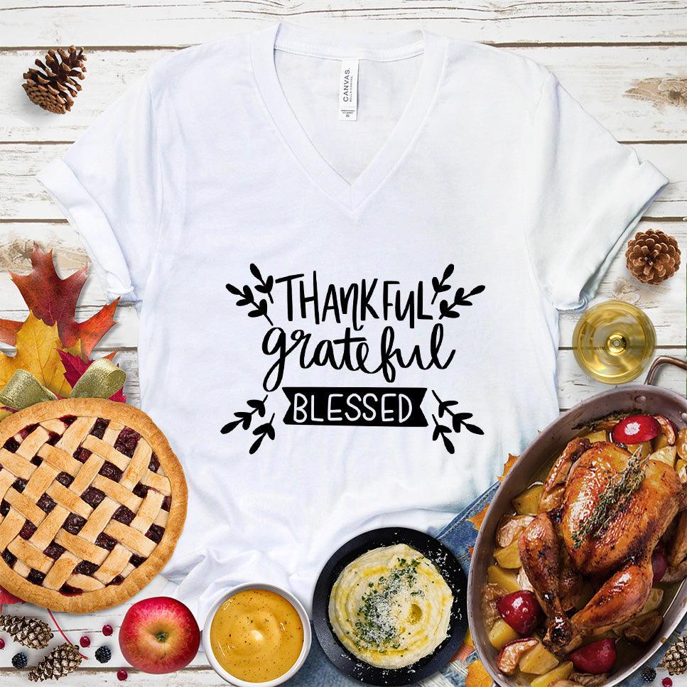 Thankful Grateful Blessed V-Neck
