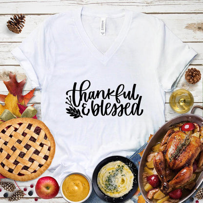 Thankful & Blessed V-Neck