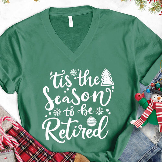 Tis The Season To Be Retired Version 2 V-Neck