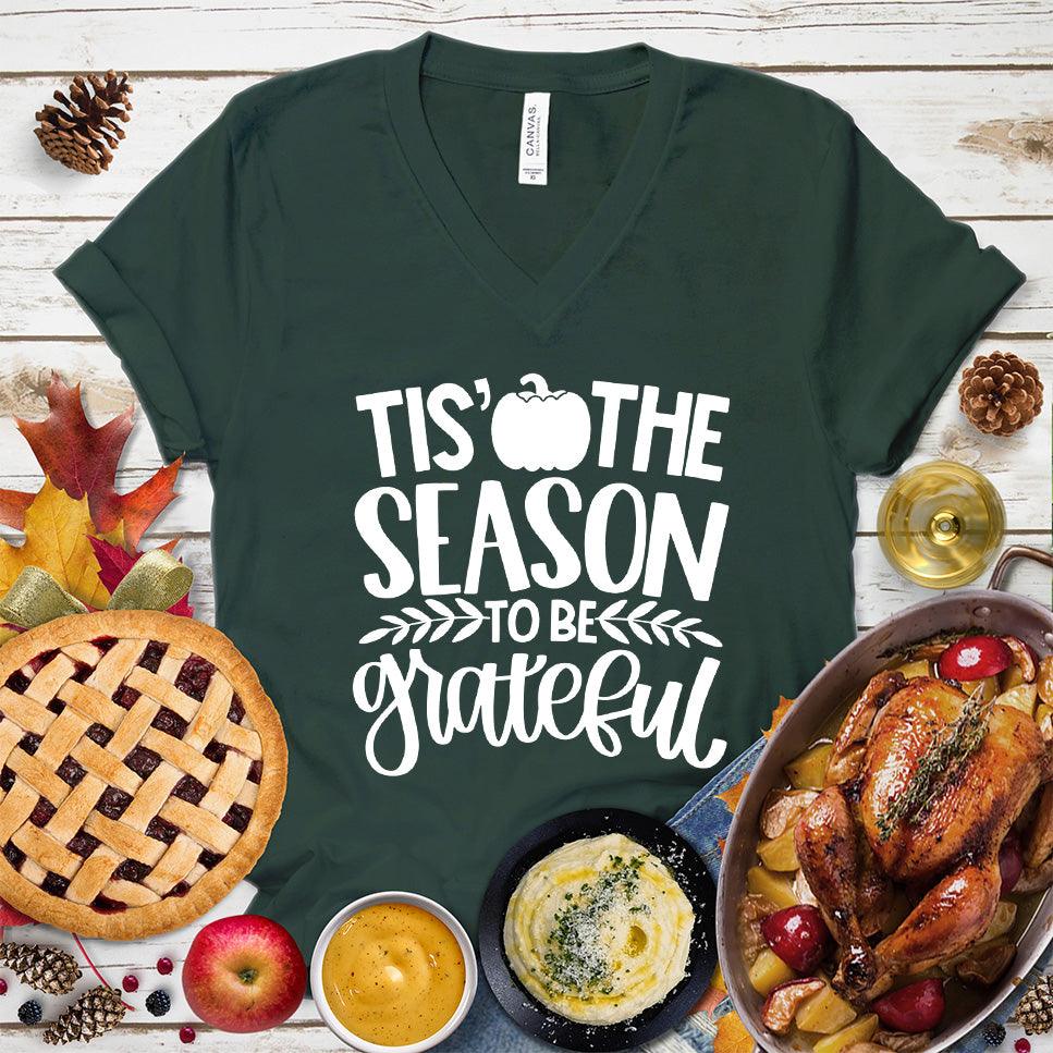Tis' The Season To Be Grateful Version 2 V-Neck