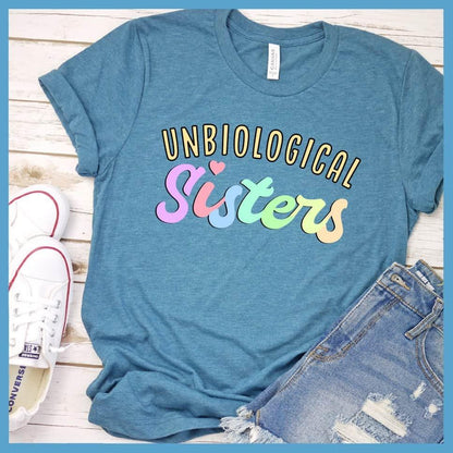 Unbiological Sisters Colored Print T-Shirt