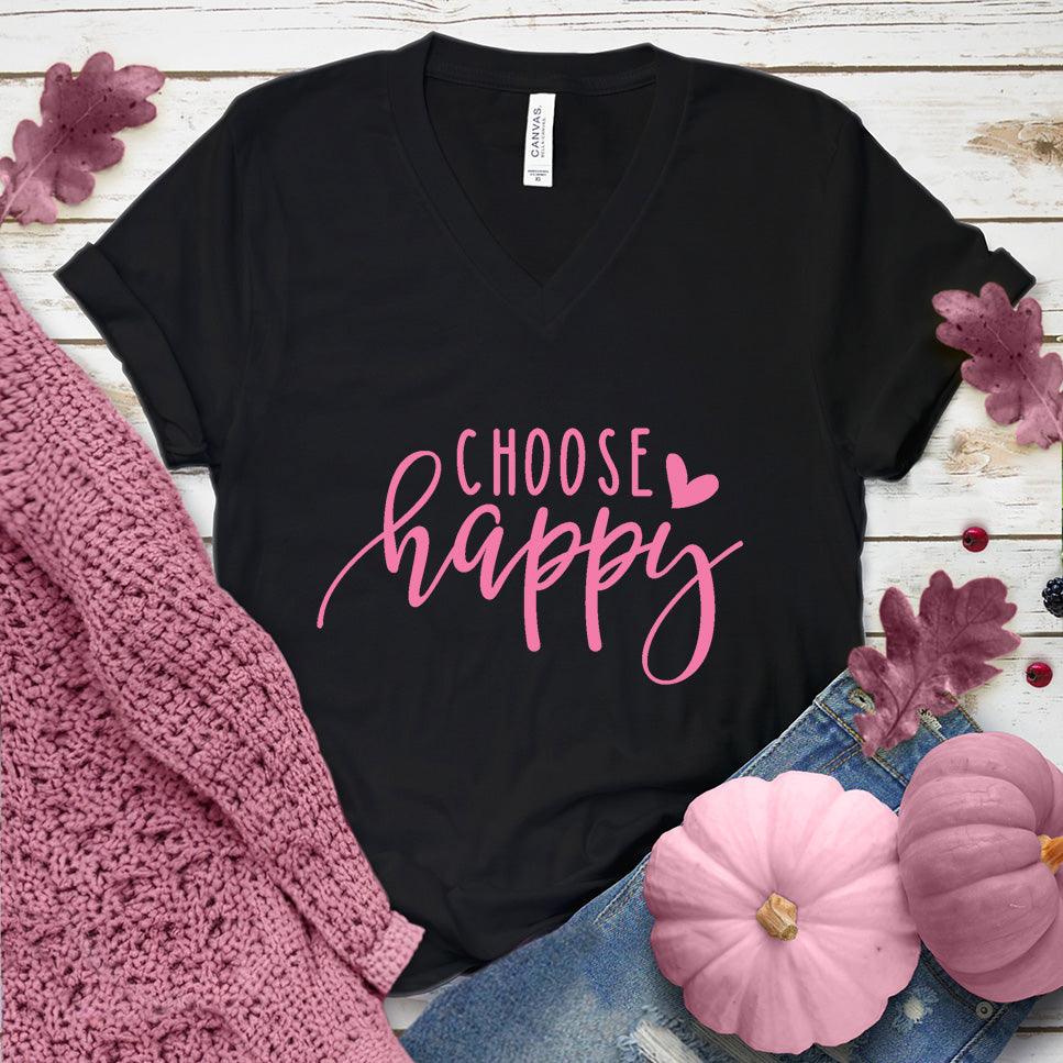 Choose Happy V-Neck Pink Edition