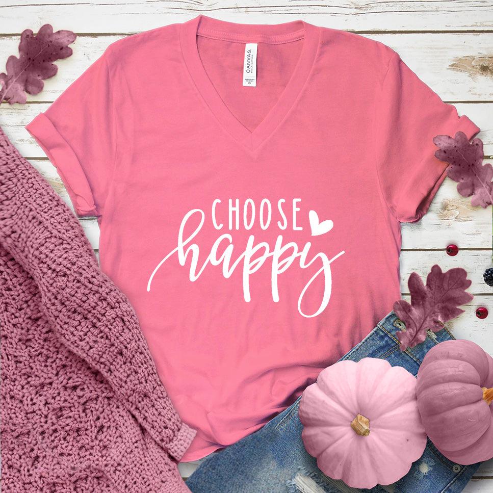 Choose Happy V-Neck Pink Edition