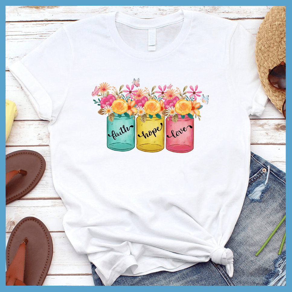 Faith Hope Love T-Shirt Floral Colored Edition