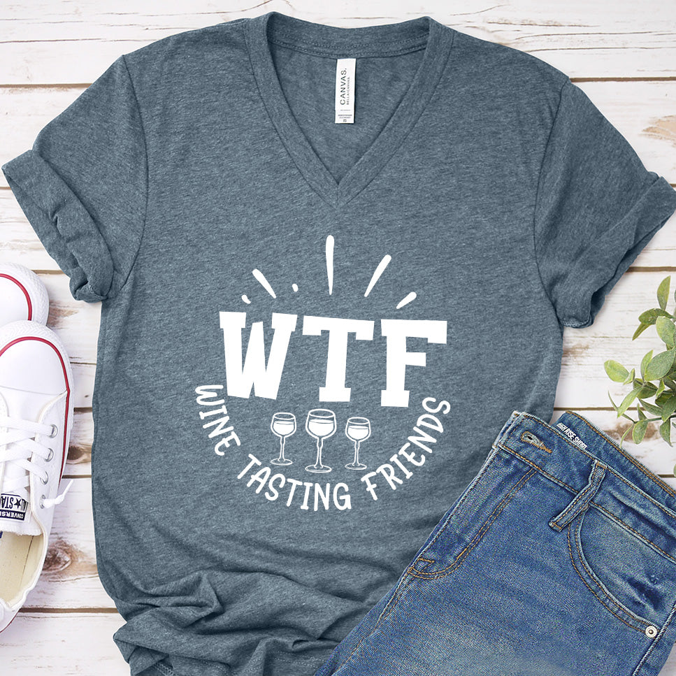 WTF Wine Tasting Friends V-neck