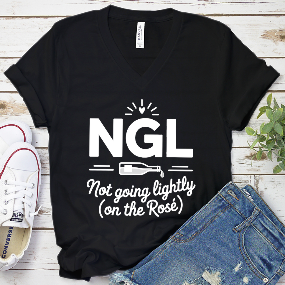 NGL Not Going Lightly (On The Rosé) V-Neck