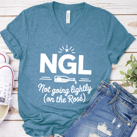 NGL Not Going Lightly (On The Rosé) V-Neck